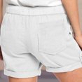 thumbnail image 5 of Plebaso 2025 Womens Drawstring Casual Shorts Elastic Waist Roll up Solid Color Summer Shorts with Pockets, 5 of 5