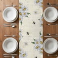 thumbnail image 6 of Daisy Floral Table Runner - 36 Inch Long, Kitchen Dining Table Runner Dresser Scarves, Vintage Rustic Bee Gnomes Flowers Farmhouse Decor for Coffee Tables Wedding Party Banquet, 6 of 8