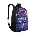 thumbnail image 2 of Uourmeti Butterfly Wolf Pattern Polyester Backpack for Students, 17 Inch Tear Resistant Smooth Zippers Polyester School Backpack for Travel Work, 2 of 6