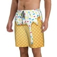 thumbnail image 2 of Kdxio White Ice Cream Pattern Mens Casual Shorts - Drawstring Summer Beach Sports Shorts for Men, 2 of 9