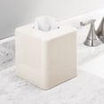 thumbnail image 2 of mDesign Metal Square Modern Tissue Box Cover Holder for Bathroom - Cream, 2 of 4
