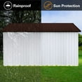 thumbnail image 3 of JXXRZ 10x12ft Metal Storage Shed with Windows, Galvanized Steel Outdoor Garden Shed & Lockable Doors,Brown&White, 3 of 7