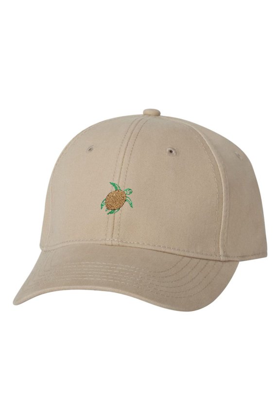 Adult Sea Turtle Embroidered Dad Hat Structured Cap