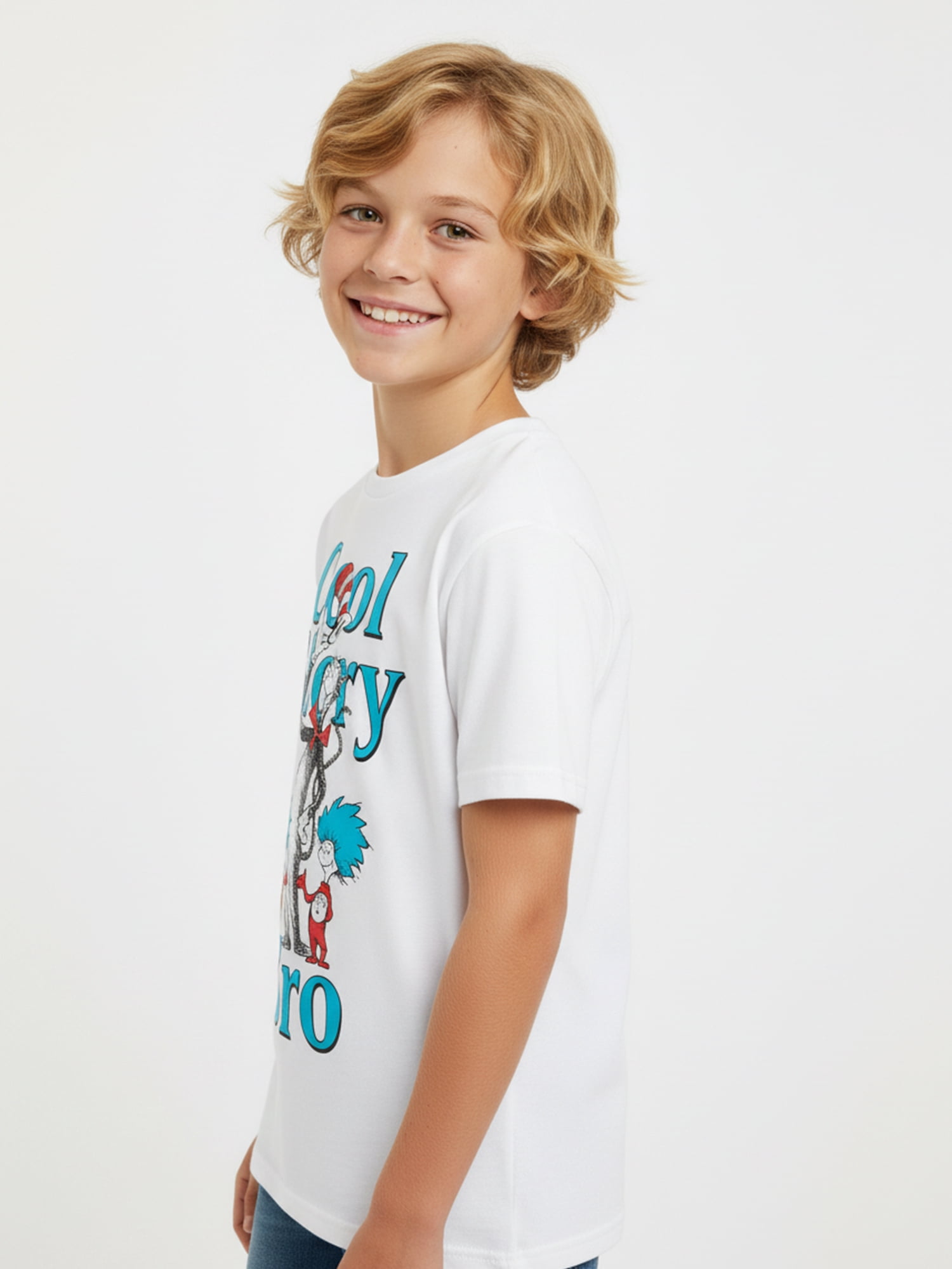 Dr. Seuss The Cat in the Hat, Boys' & Big Boys' Graphic Tee with Short Sleeves, Sizes 4-16