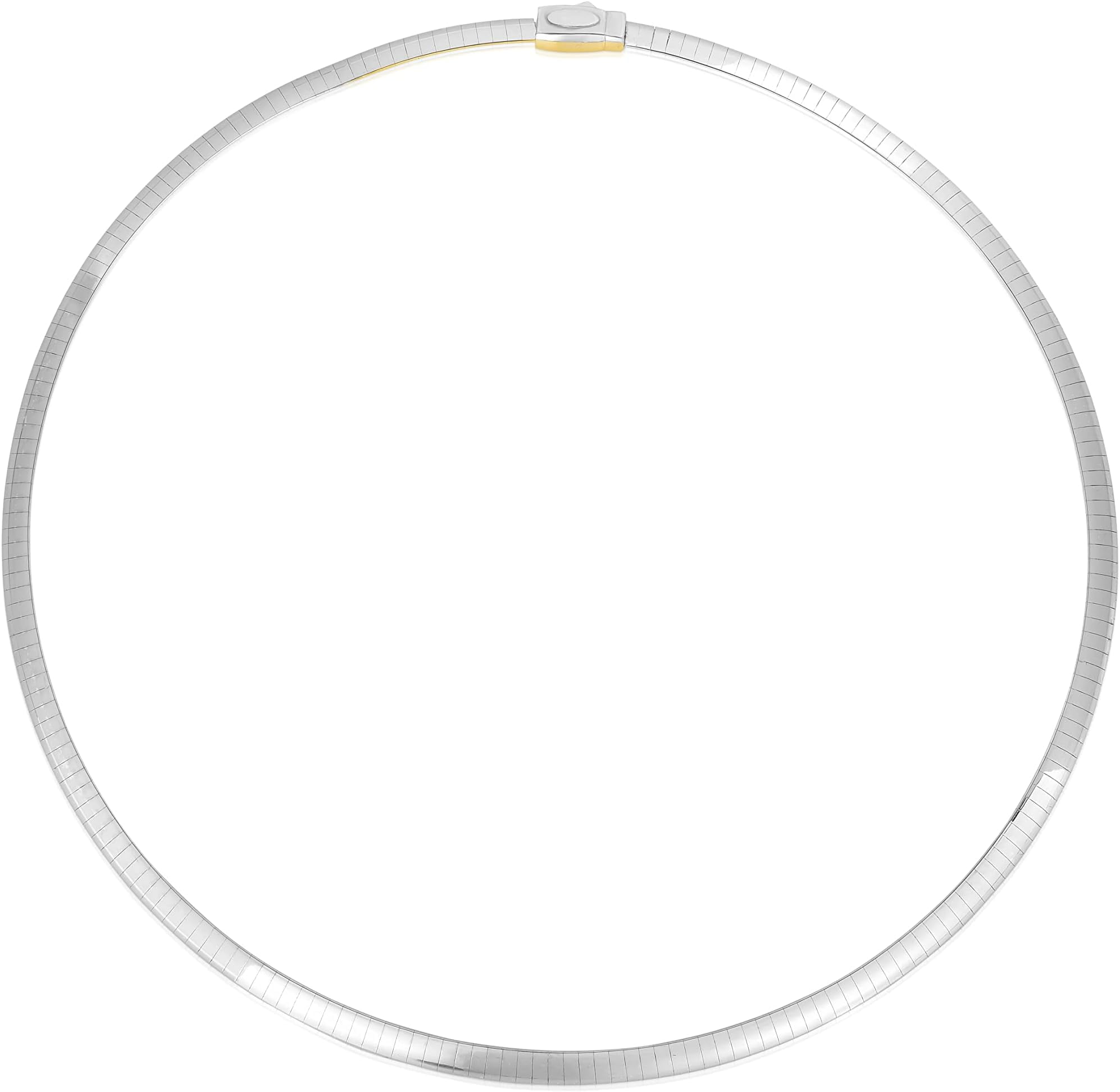 Floreo 14k Yellow and White Gold 3mm Reversible Omega Chain Necklace