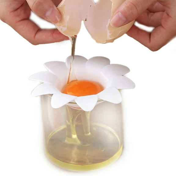 Egg Separator For Raw Eggs, Tool to Divide Egg White and Egg Yolk Separator, Perfect for Cooking and Baking, Cute Compact Flower Shape Egg White Separator, Fits Any Cup or Small Bowl  Wahoukei