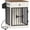 White Brown, variant on 24.6" Wooden Dog Crate Furniture with charging station,small dogs,White Brown