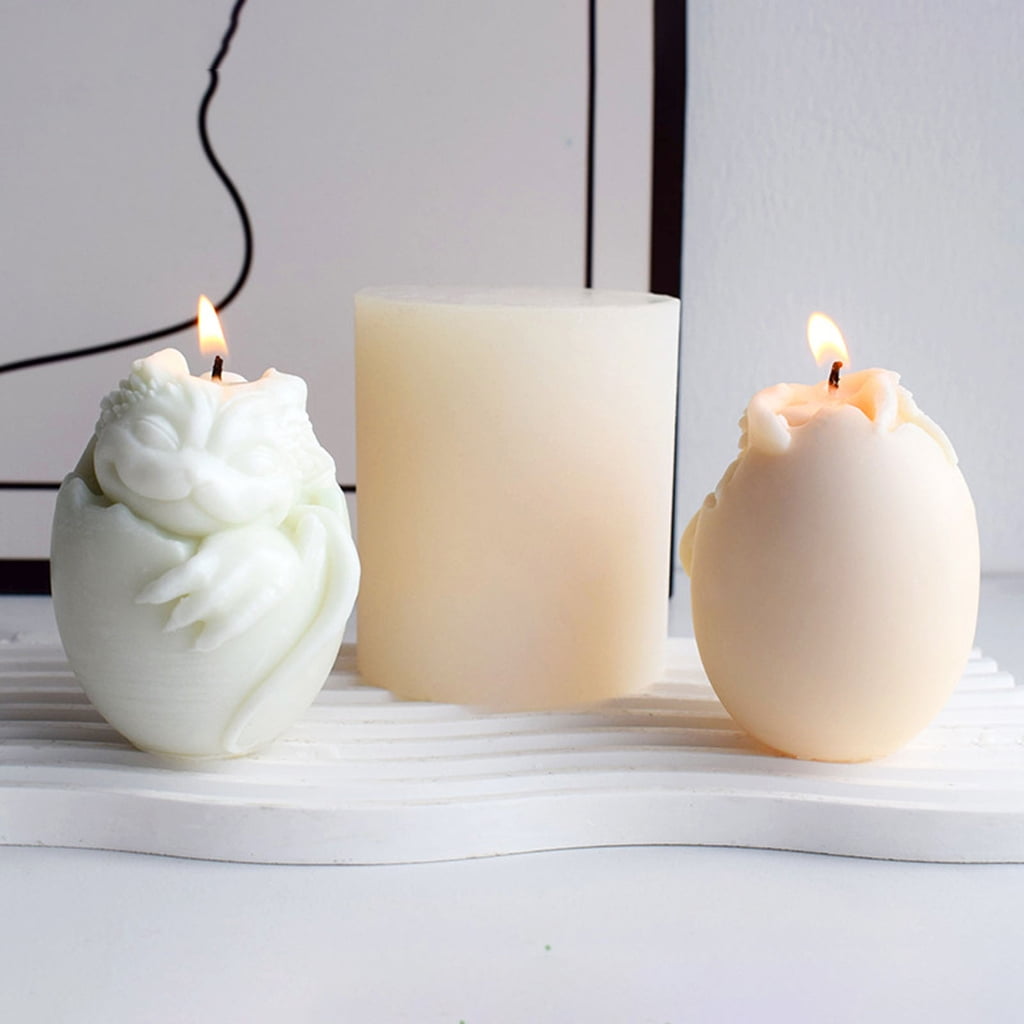 Geemin Easter Dragon Kitten Egg Epoxy Resin Silicone Mold Candle Making Polymer Mould