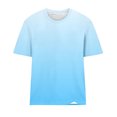thumbnail image 4 of JSheng Summer Casual Tops For Women 2025 Ladies Fashion Crewneck Gradient Color Short Sleeve T-shirt Top Light Blue S, 4 of 5