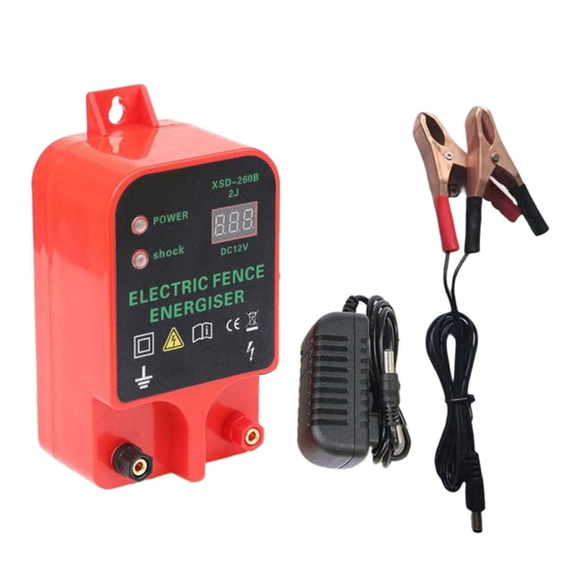 Valla electrónica de 10 km, enchufe de la UE con conector de Clip de alimentación de batería, controlador de Xsd-260B de alarma de alto decibelio Fernando Cerca eléctrica
