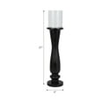 thumbnail image 3 of Mango Wood & Glass Candle Holder - Tall Decorative Pillar Candle Stand for Home & Office - Rustic Accent for Living Room, Bedroom, Entryway - 27" Black, 3 of 10