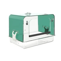 Stgfyxgs Parrot Bath Tub with Hooks, Pet Bird Caged Bath Box, Birdbath Canary Acrylic Parrot Bath Shower Boxes, Birds Parrot Bath House, green