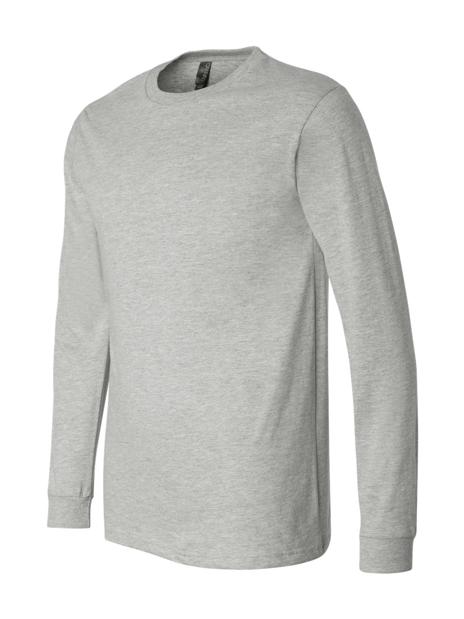 BELLA + CANVAS Unisex Long Sleeve T-Shirt - Super Soft Jersey, Ribbed Cuffs (Dark Grey Heather)