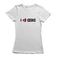 thumbnail image 1 of J'aime Geeks Citation Graphique T-shirt Blanc pour Femmes, 1 of 1
