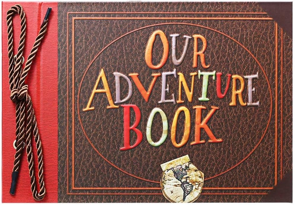 Adventure Book Travel Diary & Scrapbook - Retro-Style Photo Album, Vintage Guestbook for DIY Memories, Anniversary, Wedding, Baby, Travel, or Valentine's Day Gift