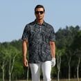 thumbnail image 6 of APTRO Mens Golf Shirt Hawaiian Polo Shirt Short Sleeve Dry Fit Performance Moisture Wicking Collared Polo Shirt With Print Leaf Black MPO78 S, 6 of 7