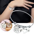 thumbnail image 2 of Bracelets for Womens Girls Sister Stainless Steel Adjustable A Sister Is God's Way Of Making Sure We Never Walk Alone Bangle Bracelet Gifts, 2 of 4