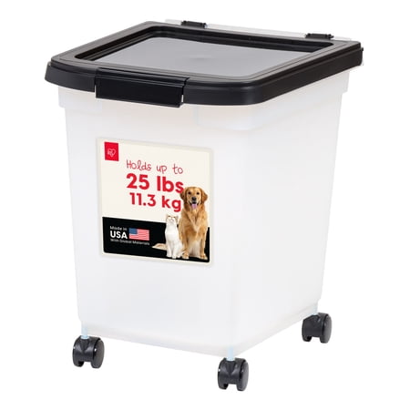 IRIS 25 Lbs. Airtight Pet Food Container | Dog & Cat Food Storage Bin