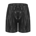 thumbnail image 4 of iiniim Men's Shiny Metallic Disco Shorts Loose Fit with Side Pockets for Casual Daily Party Wear Black 3XL, 4 of 7