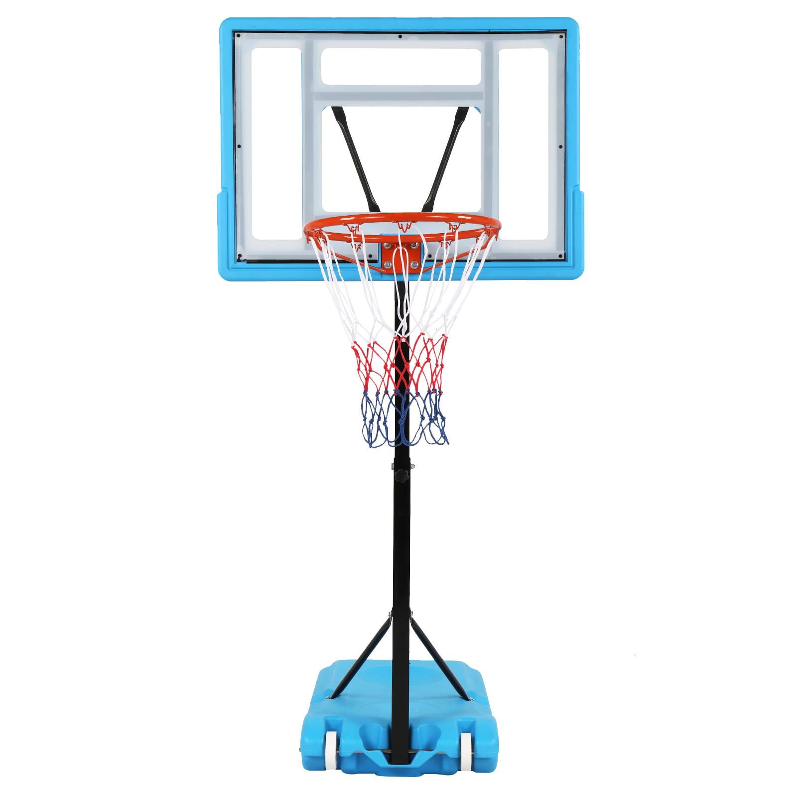UBesGoo Portable Pool Basketball Hoop, 45" - 53" Height Adjustable, Blue