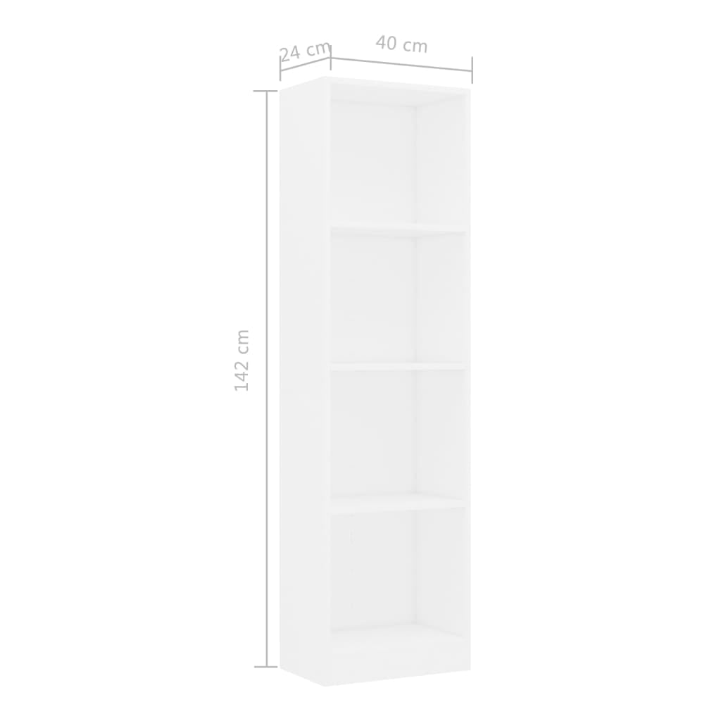 Kepooman 4 Layer Modern Floor Cabinet, Home Open Book Cabinet for Study Room, Side Corner Storage Cabinet for Living Room, White Kepooman 4 Layer Modern Floor Cabinet, Home Open Book Cabinet for Study Room, Side Corner Storage Cabinet for Living Room, White