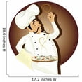 thumbnail image 2 of Wallmonkeys Chef with Pizza Peel and Stick Wall Decals WM95191 (17 in W x 18 in H), 2 of 4