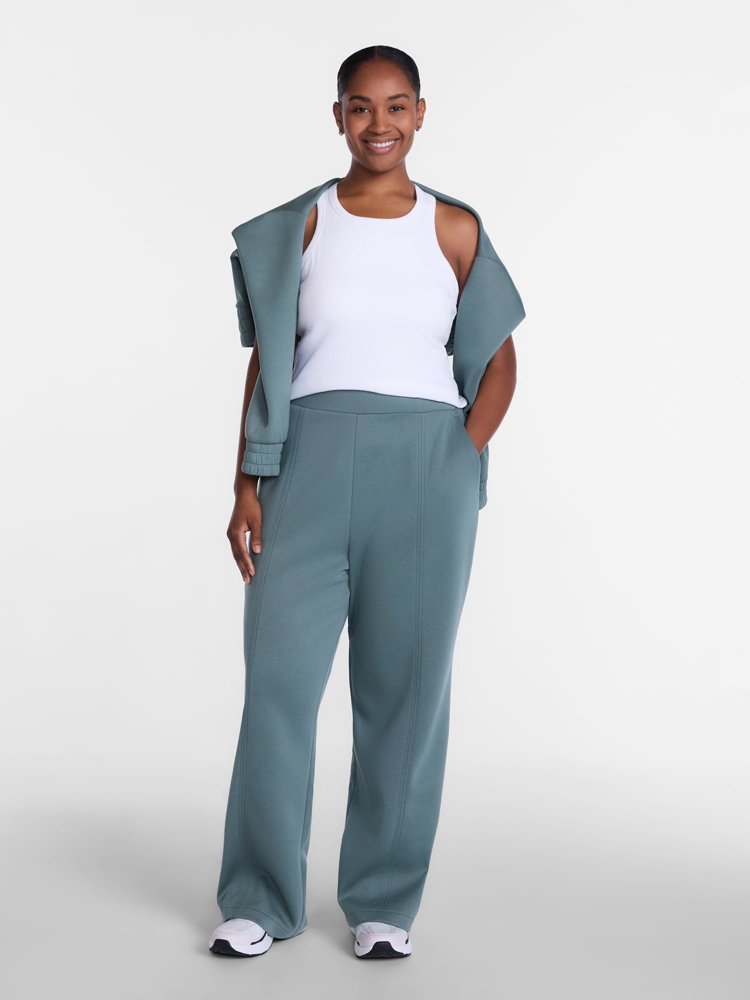 Avia Women's ScubaKnit Wide Leg Pants, Sizes XS-XXXL