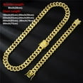 thumbnail image 3 of Men Women Hip Hop 13mm Crystal Cuban Chain HipHop Iced Out Bling Necklaces Fashion Charm Jewelry Bracelet&Necklace Set, 3 of 6