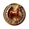 thumbnail image 5 of SmartBy Brooch Pin Retro Golden Horseshoe Design Scratch Resistant Brooch Round Shape Lapel Badge Clothes Accessories, 5 of 7