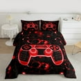 thumbnail image 3 of Manfei Teens Game Console Bedding Comforter Set, Black Red Neon Gradient Twin Comforter Sets, Modern Video Game Lover Reversible Bedding Set, Microfiber Bedroom Decor, 2 Pieces, 3 of 9