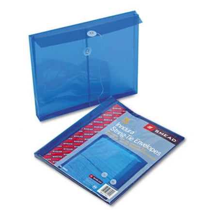 Smead Poly String & Button Booklet Envelope - Blue - Letter Size