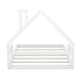 thumbnail image 4 of Euroco Full Size Wood Floor Bed for Kids Room, White, 4 of 10