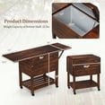 thumbnail image 4 of Resenkos 54 Quart Wooden Rolling Cooler Cart with Storage Shelves, Insulated Ice Chest with Bottle Opener for Patio and Backyard, Brown, 4 of 7