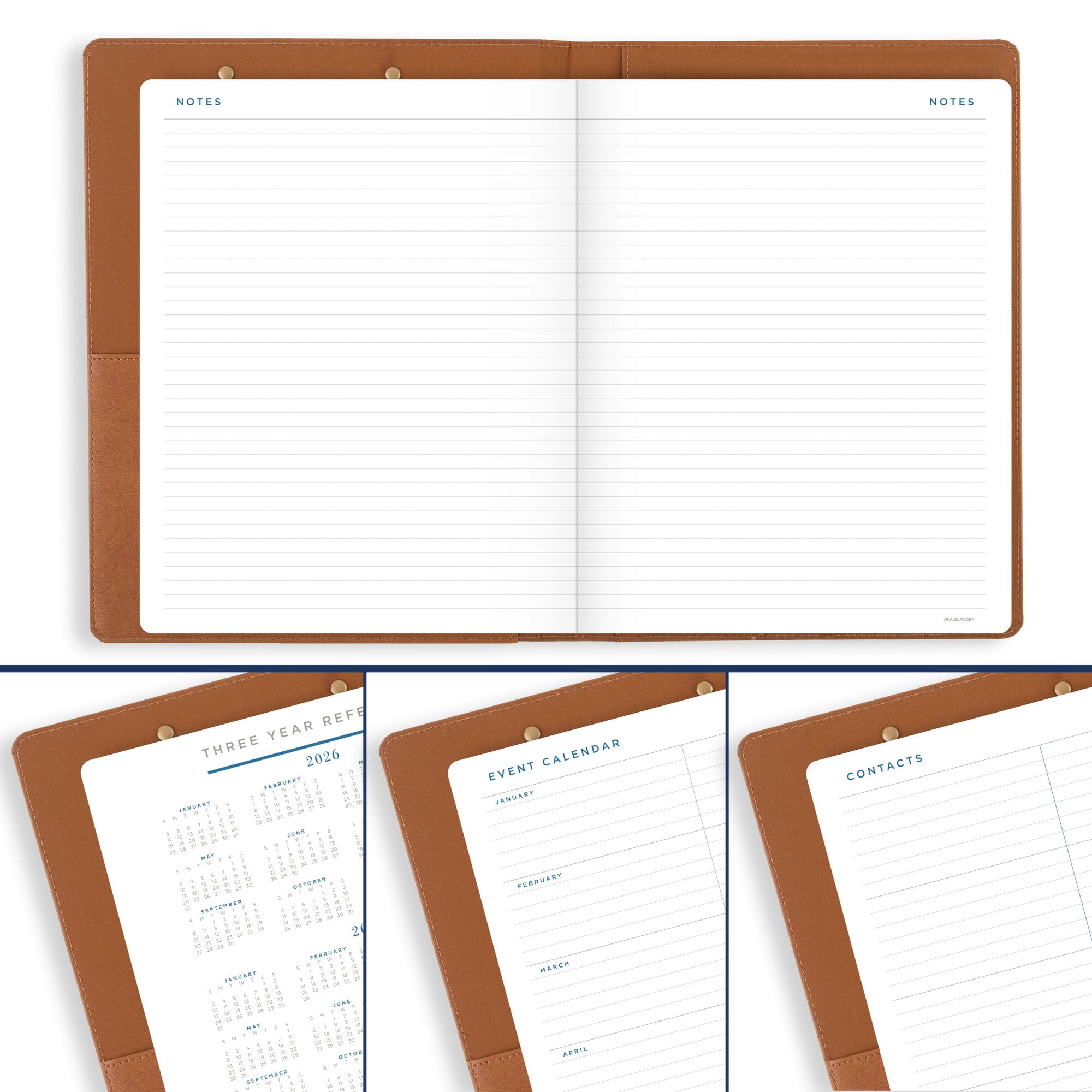 AT-A-GLANCE Signature Collection Clipboard with 2026 Monthly Planner Brown Large