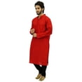 thumbnail image 3 of Atasi Ethnic Men's Kurta Pyjama Set Red Bollywood Designer Shirt-Small, 3 of 7