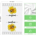 thumbnail image 6 of bamooi Buffalo Plaid Sunflowers Bee Sunshine Spring Kitchen Towels Dish Towels, 18x26 Inch Farmhouse Summer Floral Decoration Hand Towels Set of 2, 6 of 6