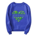thumbnail image 2 of Gibobby Sudadera con forro polar Mujer Sudadera con capucha informal con cuello redondo y mangas en los hombros con estampado parcial de cuatro para mujer (Azul, XL), 2 of 4