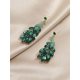 thumbnail image 4 of Pendientes colgantes SSuperp pavo real chapados en oro 14 quilates cristal verde, 4 of 5