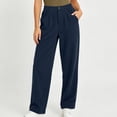 thumbnail image 2 of UKHCCC Women's Plus Women's Corduroy Casual Pants Elastic Waist with Pockets Straight Leg Trousers for Fall Winter Daily Comfort S-2XL, 2 of 7