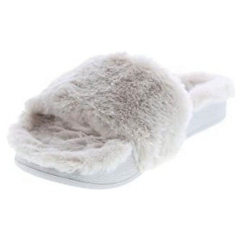Grey fluffy cheap puma slides