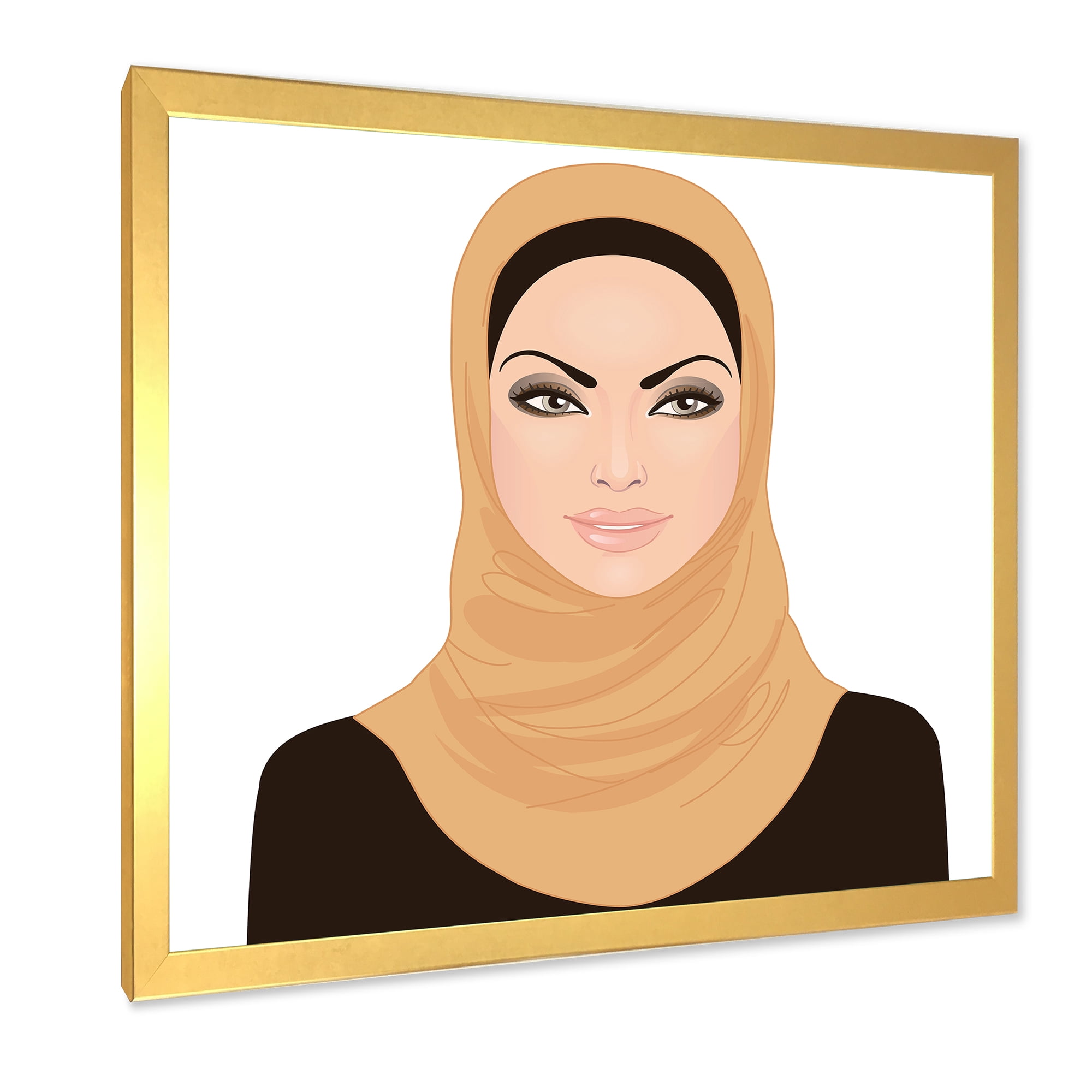 Designart 'Portrait of Muslim Girl In Traditional Hijab' Modern Framed Art Print