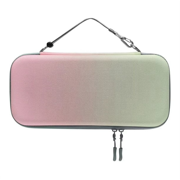 Estuche de Viaje para Switch 2, Estuche Rígido Portátil Protector con Cremallera Doble, Asa Ergonómica, Color Rosa y Verde