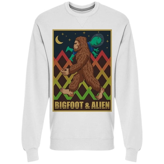 Bigfoot And Alien Sweatshirt Men's -Image by Shutterstock