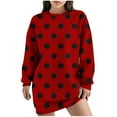 thumbnail image 1 of Summer Casual Dress,Ladies Fashionable and Casual Fall and Winter Round Neck Long Sleeved Printing Dress, 1 of 6
