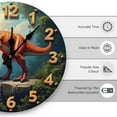 thumbnail image 3 of Dinosaurs T Rex Wall Clock 10 Inch Silent Non Ticking Round Wooden Clock Decoration for Living Room Kitchen Bedroom Bathroom Office Classroom, 3 of 8