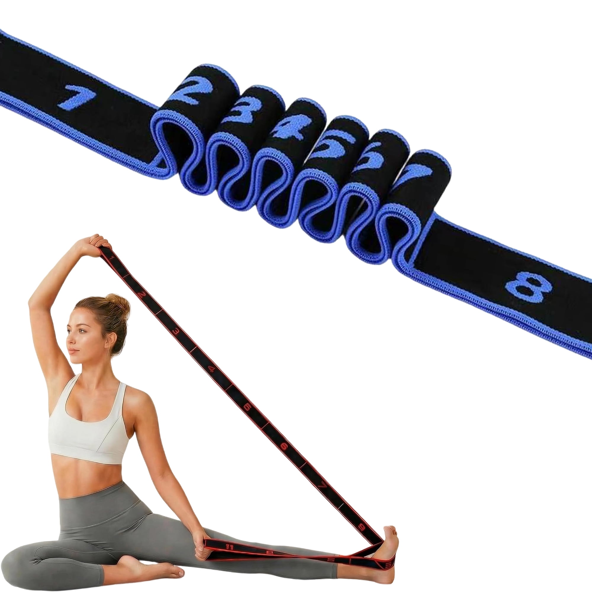 Resistance Bands for Working Out Adjustable Resistance & Non-Slip Fabric, Full Body Stretching for Yoga, Pilates, Physical Therapy & Home Workout