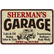 SHERMAN'S Garage Man Cave Metal Sign Decor 8x12 108120014396