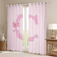 thumbnail image 2 of Castle Fairy Bowknot Alphabet C Blackout Curtains Set of 2 (52x84 Each) for Teens,Sparkling Glitter Window Curtains,Personalized Initial Curtains and Drapes,Lightweight Room Decor, 2 of 6
