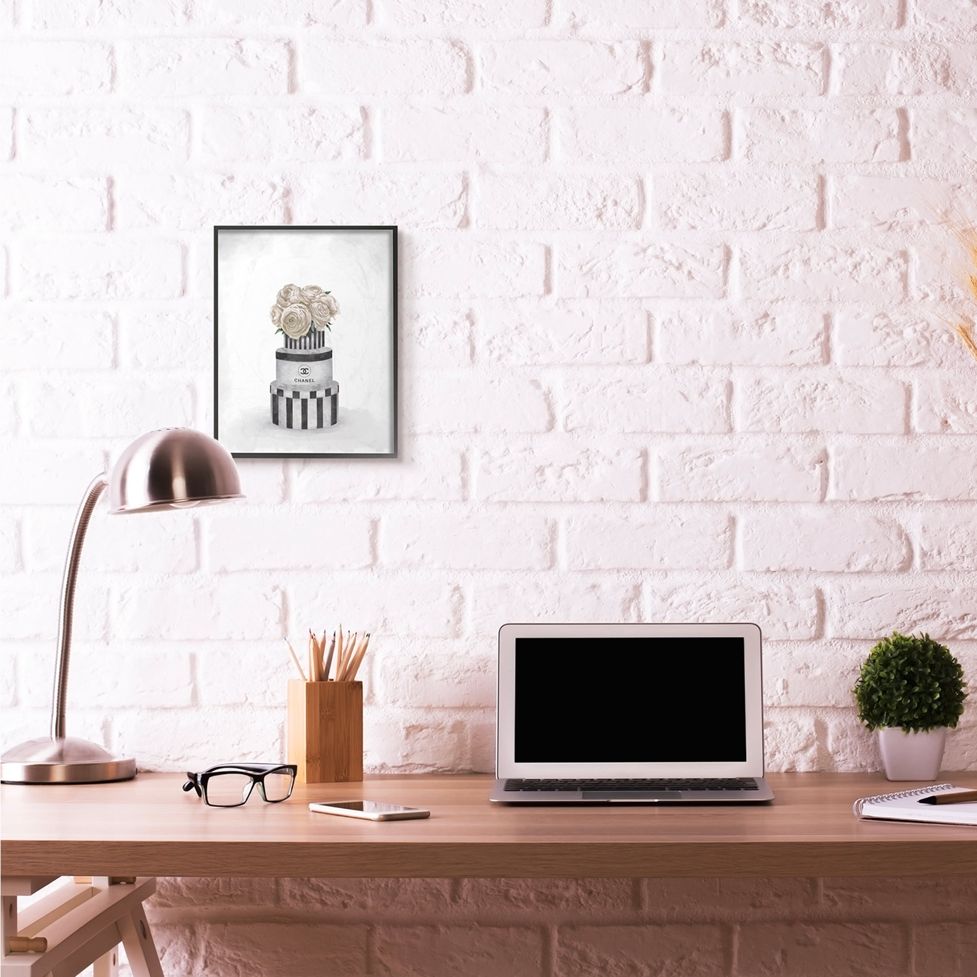 Stupell Industries Fashion Flower Box Stack Neutral Gray Painting Framed Wall Art by Ziwei Li