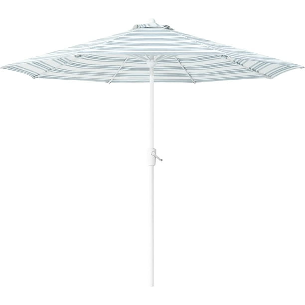 9ft Auto Tilt Scalloped Patio Umbrellas Outdoor Table Umbrellas with Fade Resistant Canopy 8